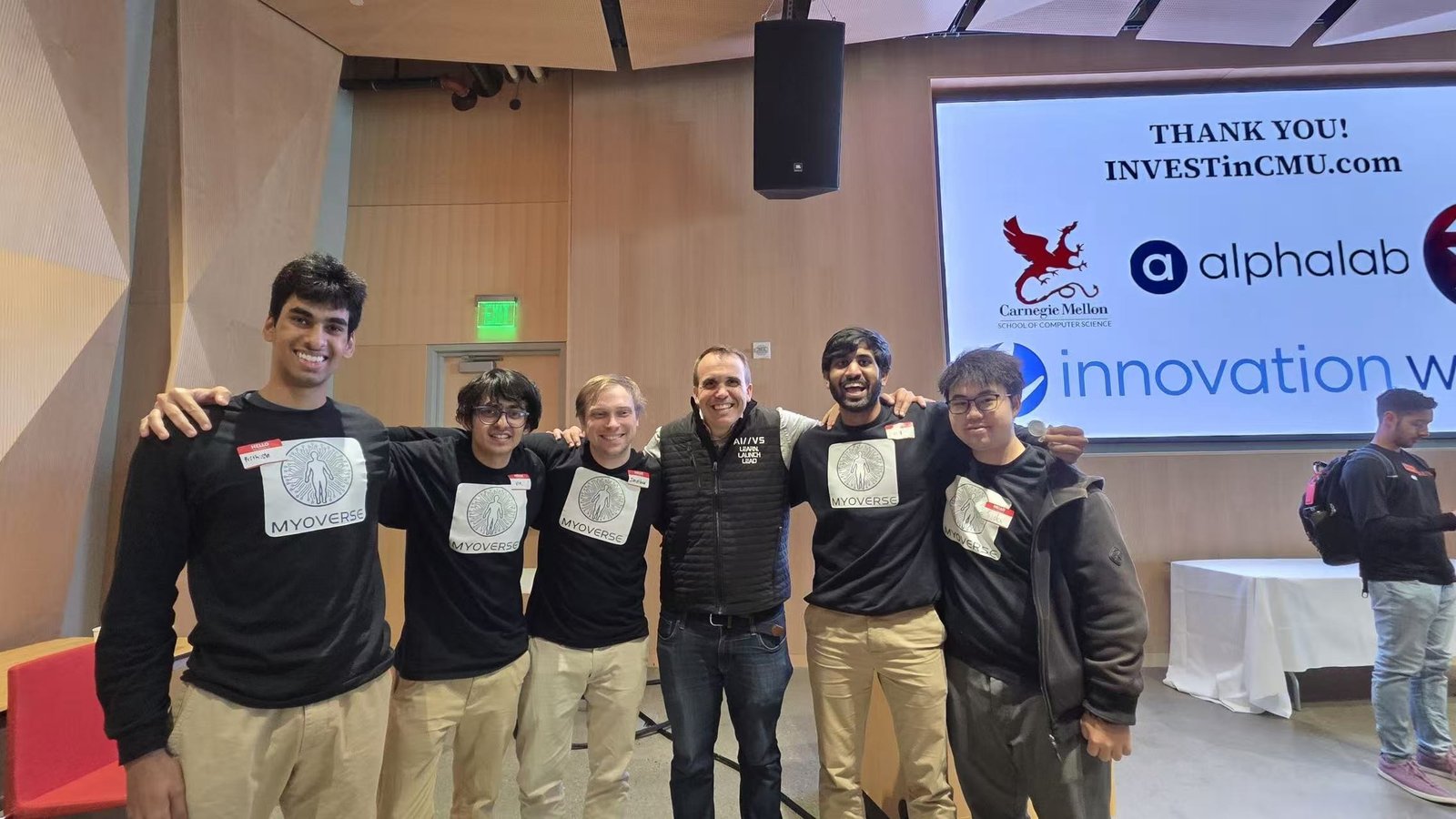MyoVerse team at CMU AI Venture Studio demo day
