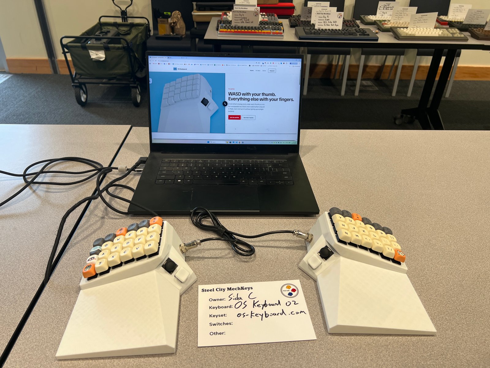 OS Keyboard on display at a Pittsburgh keyboard exhibition